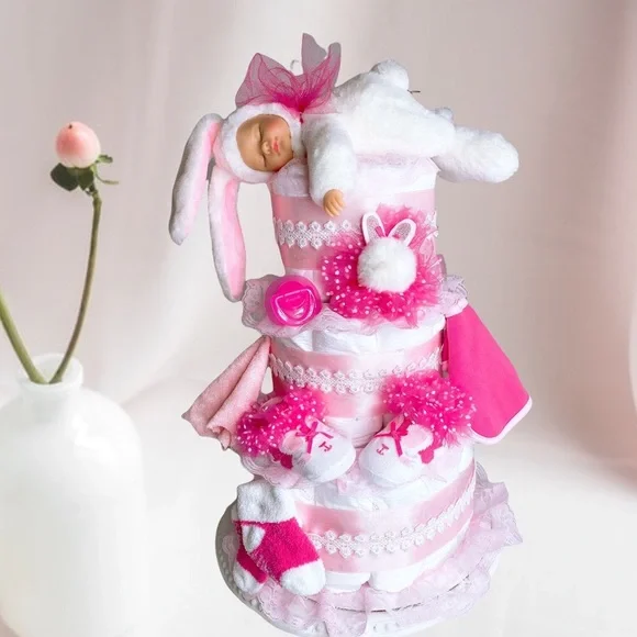 Bunny Diaper Cake, Easter Diaper Cake